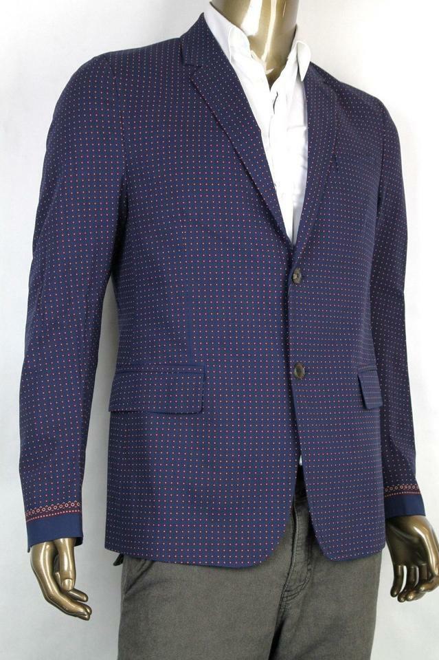 Pre-owned Gucci $2690  Men's Flower Print Jacket Blazer Blue Eu 44/us 34 342329 4330