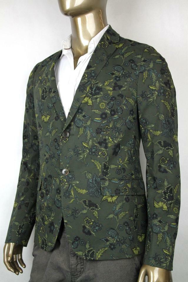 Pre-owned Gucci $2690  Mens Two Button Floral Blazer Jacket Green 342320 3661