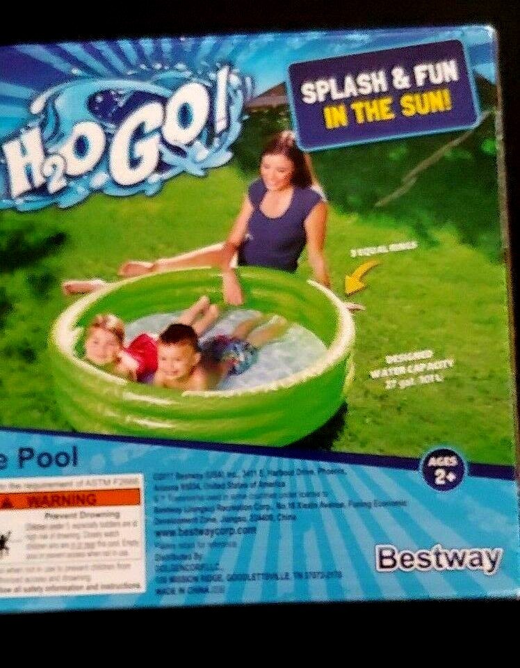 H2OGO Inflatable Play Pool Three Rings 40.2 in x 40.2 in x 9.8 in Lime Green