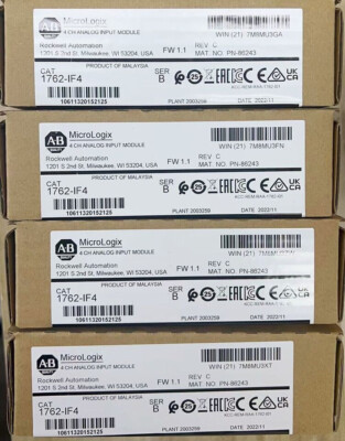 100% New Allen-Bradley 1762-IF4 MicroLogix 4 Point Analog Input Module