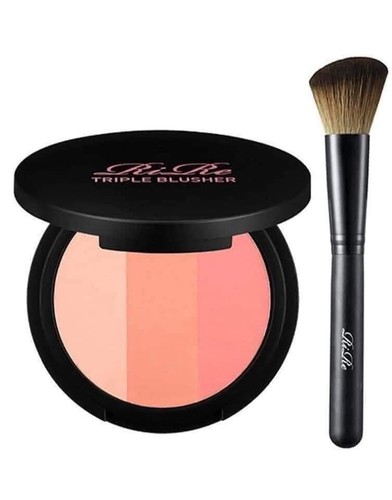 RIRE 3 Colors Triple Blusher 8.9g + Brush Set Face Blush Pressed Powder K-Beauty