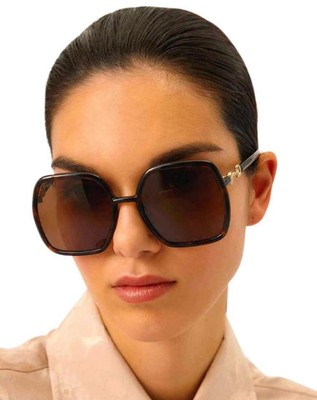 Pre-owned Gucci Gg0890s-002 Havana Havana Brown Sunglasses