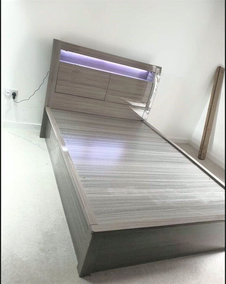 ♚🌟ULTRA HIGH GLOSS WOODEN OTTOMAN STORAGE BED FRAME SINGLE, DOUBLE