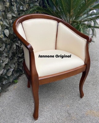POLTRONCINA POLTRONA POZZETTO  CAMERA DA LETTO IMBOTTITA damascata beige