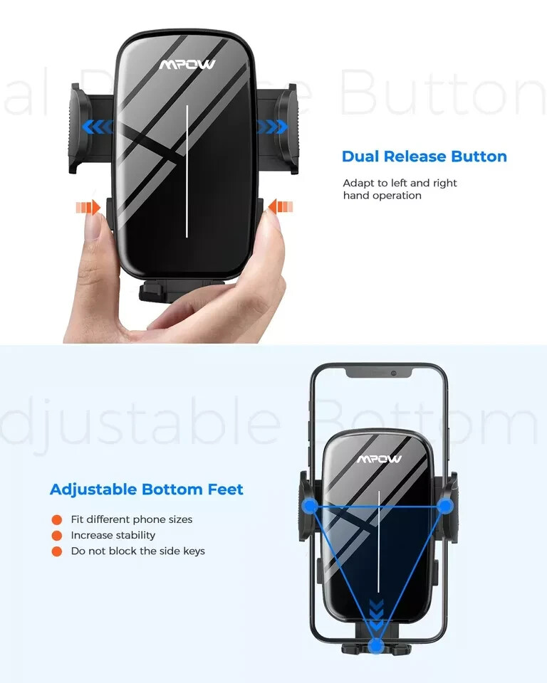 Mpow Dashboard Windshield  Car Mount Cell Phone Holder Dock For iPhone Samsung