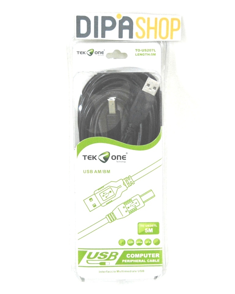 Cavo USB AM / BM TeKone TO-US207L Adattatore Stampante Scanner Lunghezza 5m hsb