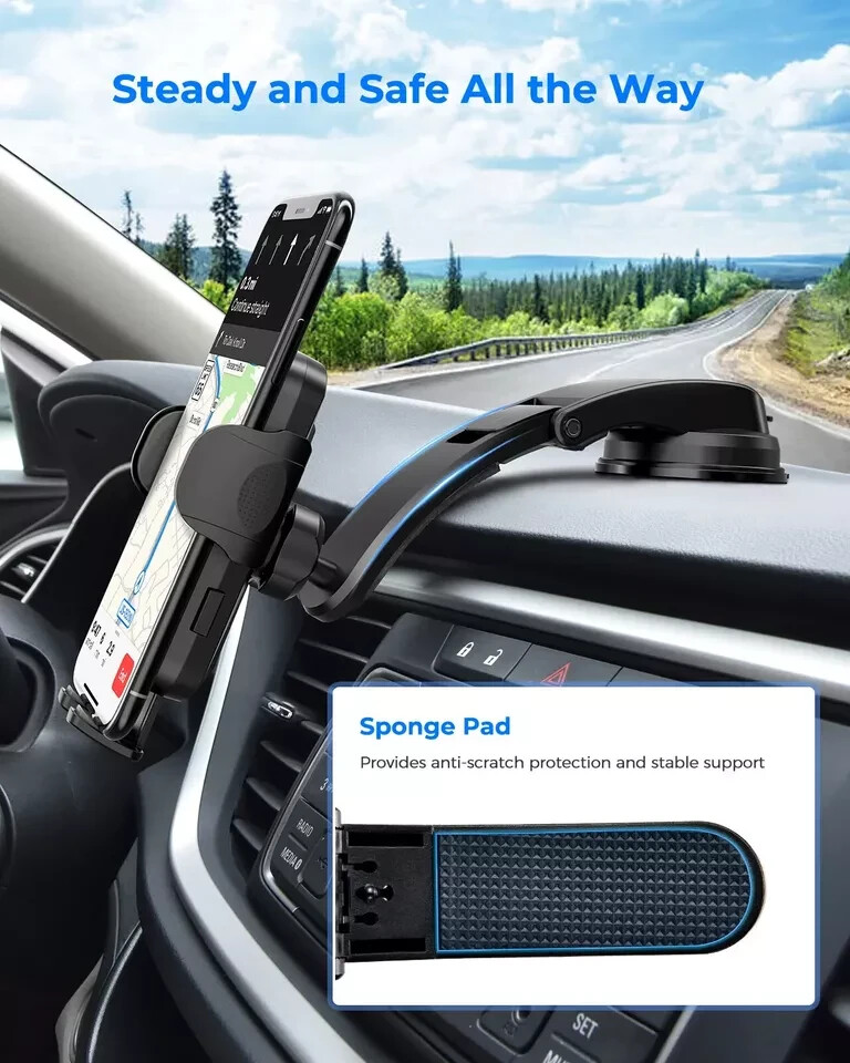 Mpow Dashboard Windshield  Car Mount Cell Phone Holder Dock For iPhone Samsung