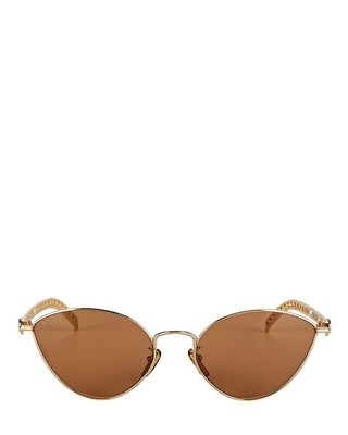 Pre-owned Gucci Gg0977s-002-57 Gold Sunglasses