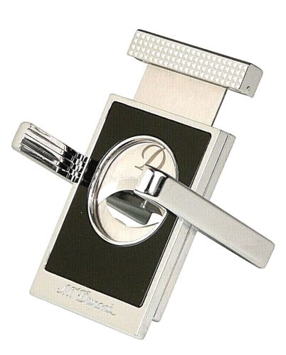 S.T. Dupont Cigar Cutter & Stand, Black & Chrome, 003415, New In Box