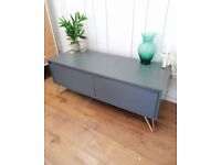 Grey and gold tv stand low sideboard