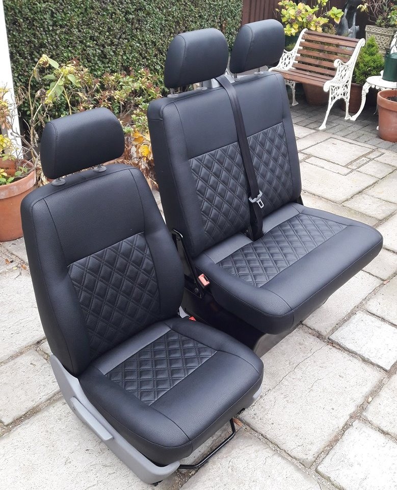 VW T5 Transporter black eco leather seats in Sandiacre
