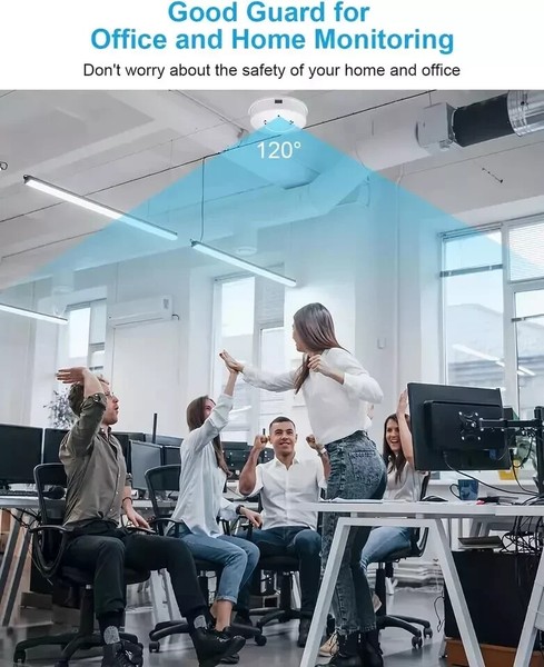 Hidden Mini Spy Camera in Smoke Detector 1080P WiFi Night Vision Home Security - Image 3