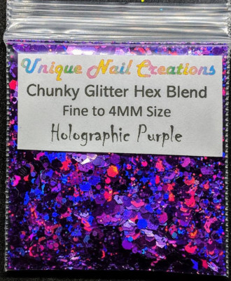 CHUNKY GLITTER HEX BLEND~U Choose~Nail Art Acrylic Gel Body Art Festival Crafts