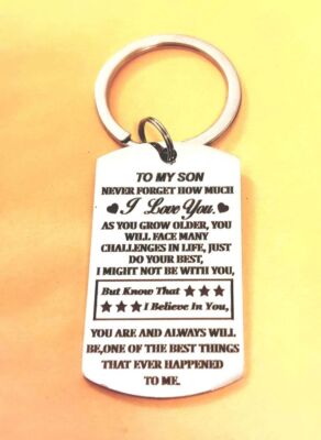 To My SON BEST THING EVER HAPPENED TO ME KEYCHAIN