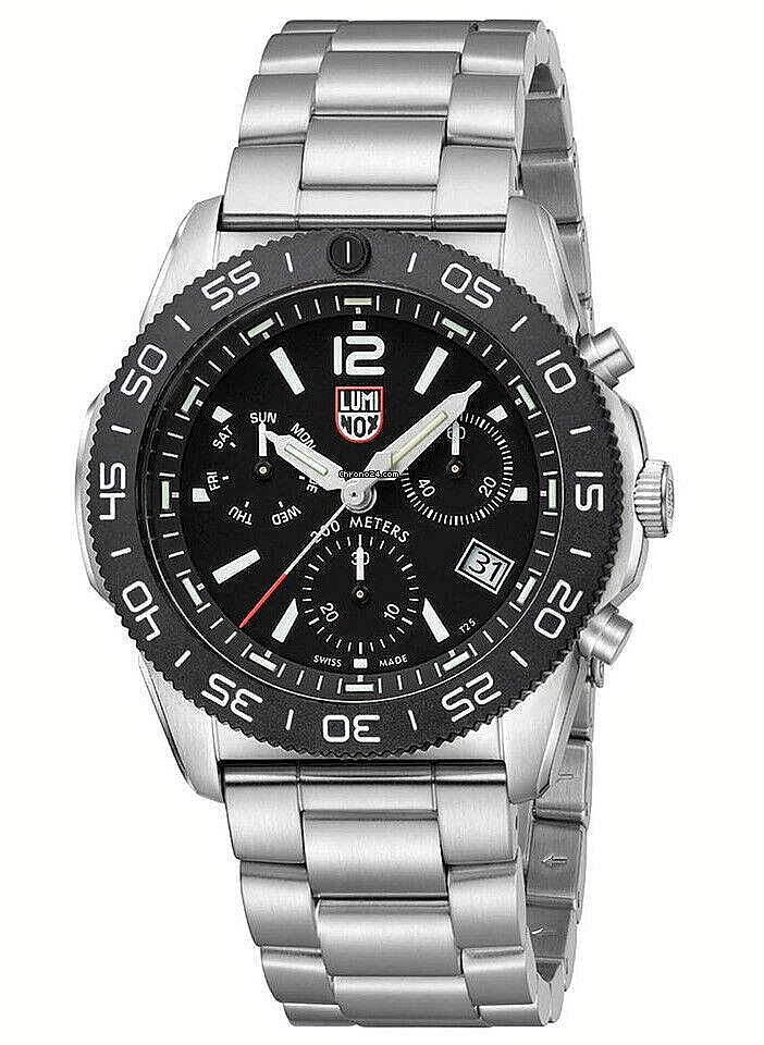 Pre-owned Luminox Factory  Pacific Diver Chronograph Stainless Steel Mens Watch Xs.3142