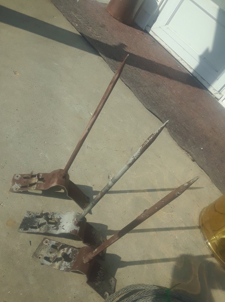 Aluminum Lightning Rods Short Roof Mount Vintage  with cable