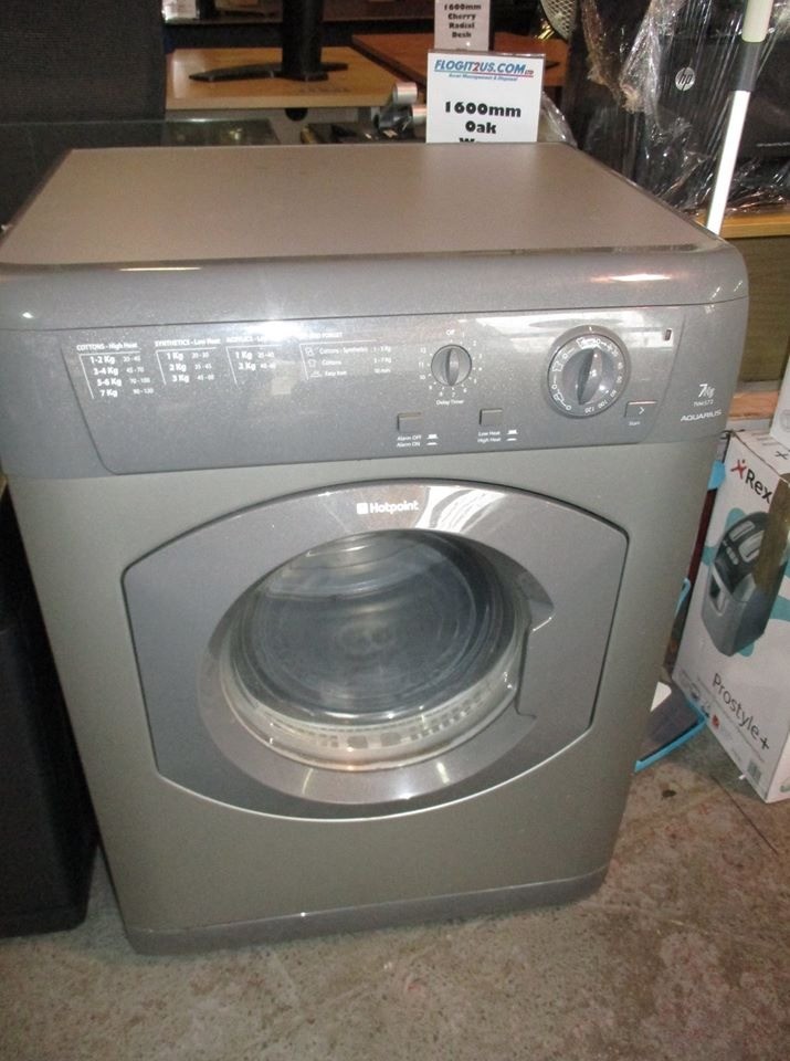 7KG HOTPOINT AQUARIUS TVM572 VENTED TUMBLE DRYER IN SILVER/ GREY in