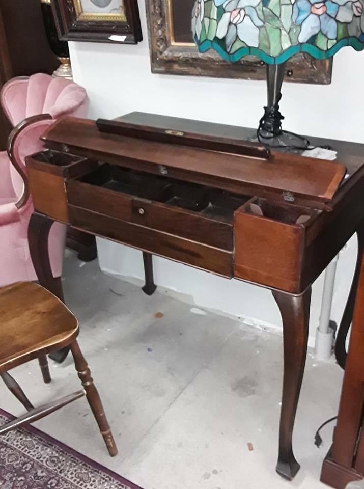 Early 1800s Writing Desk with Ink Wells