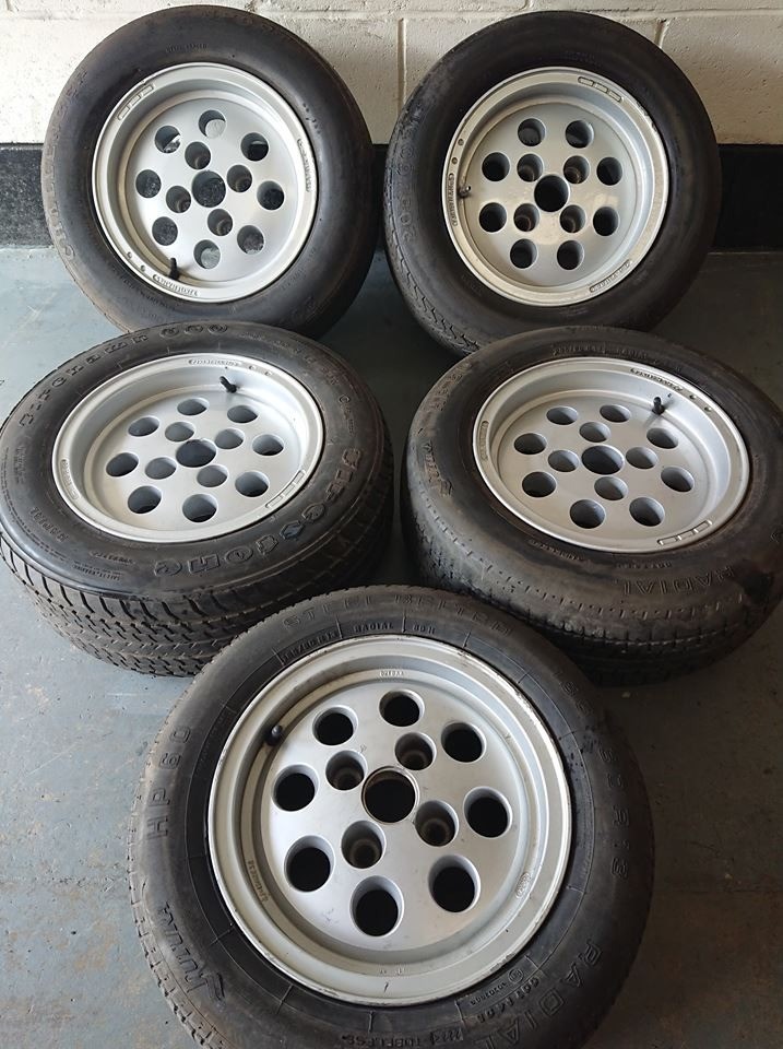 Genuine OEM Ford Capri 13x7J 4x108 pepper pot alloy wheels (set of 5