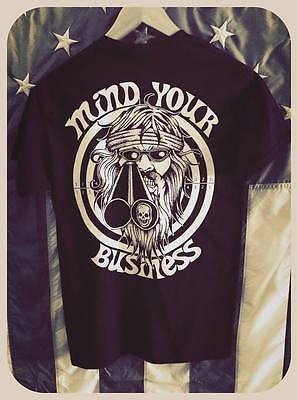 ''Mind Your Own Business'' smith & biker warning vintage style shirt flash tattoo