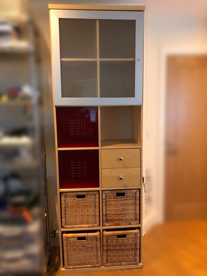 IKEA Bonde cupboard storage unit with baskets, boxes, drawers and door