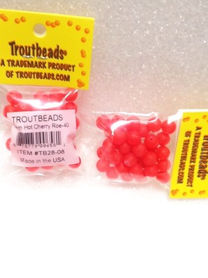Troutbeads 8 mm Hot Cherry Roe , 1 Pack