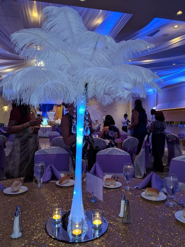 ostrich feather centerpieces