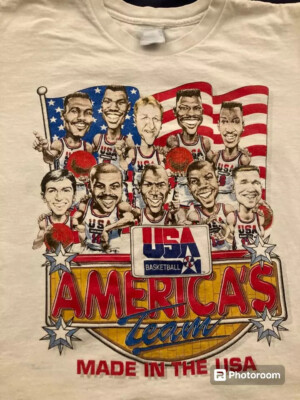 NEW ARRIVAL! RARE vintage 1992 Dream Team USA Basketball T-shirt - NBA