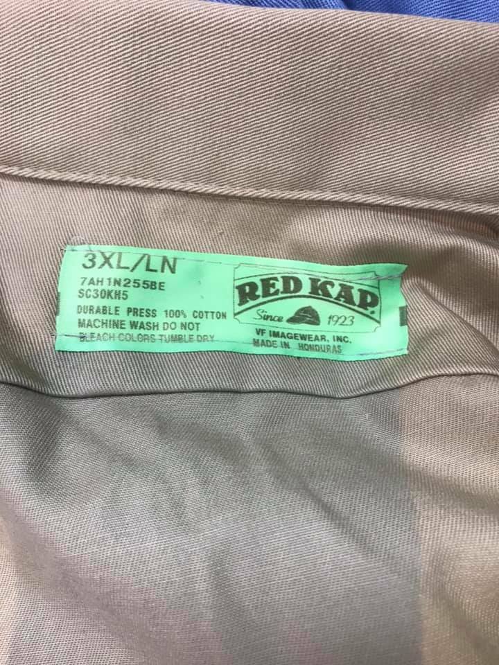 NOS Red Kap Work Shirts Long Sleeve Dual Pockets Tan (R67)