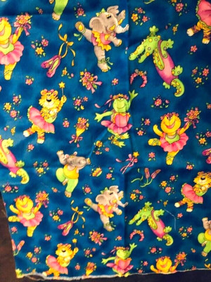 Ballerina Dancing Jungle Animals Hippo, Tiger, Elephant Croc, Lion Novelty Print