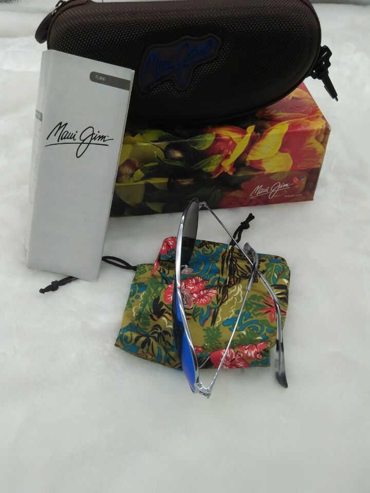Brand New Maui Jim Mavericks Sunglasses B264-17 Silver Frame Blue Hawall
