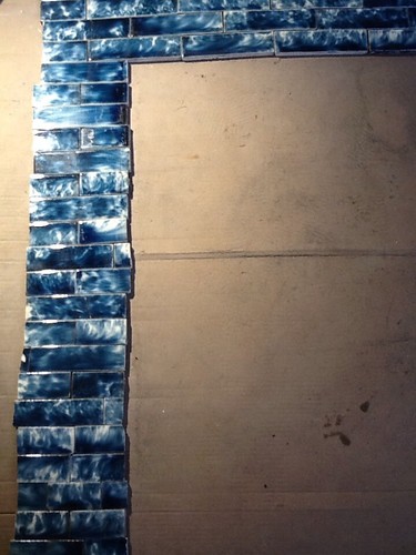 Complete Set Vintage Victorian Antique Fireplace Tiles Tile Navy Blue Encaustic