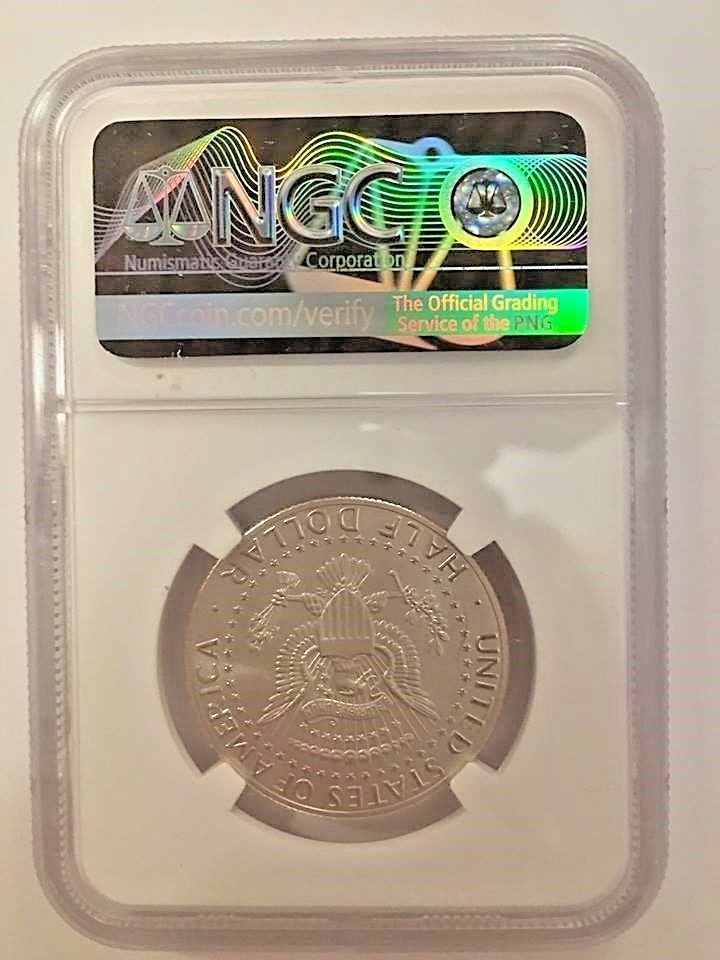 2017 S Kennedy Half Dollar NGC SP70 Enhanced Finish 225th A /V First Day Issue