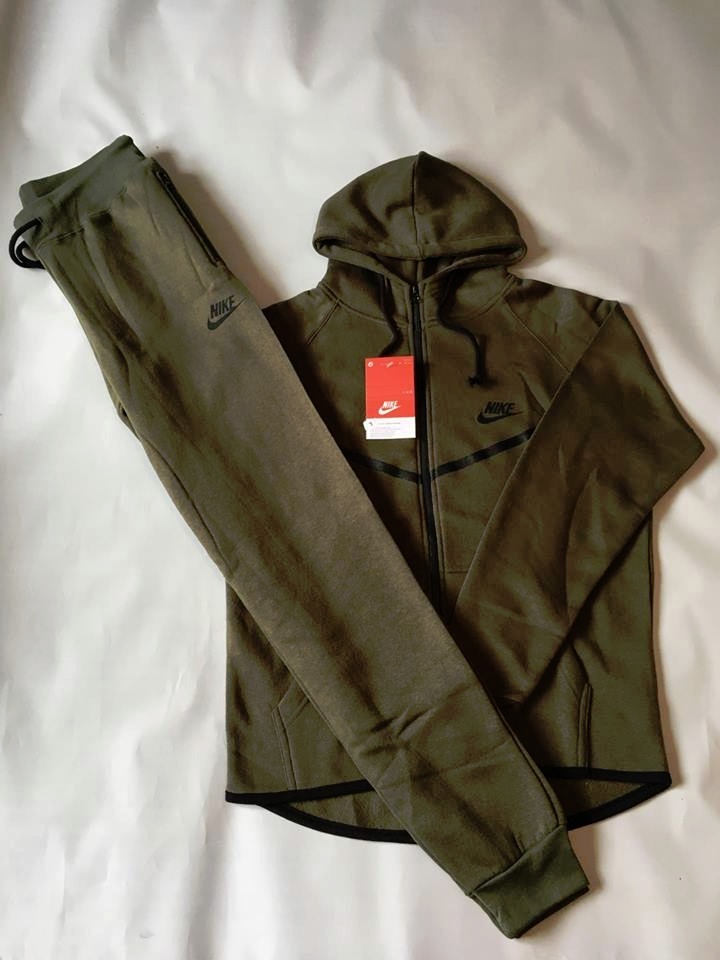 khaki green nike tracksuit