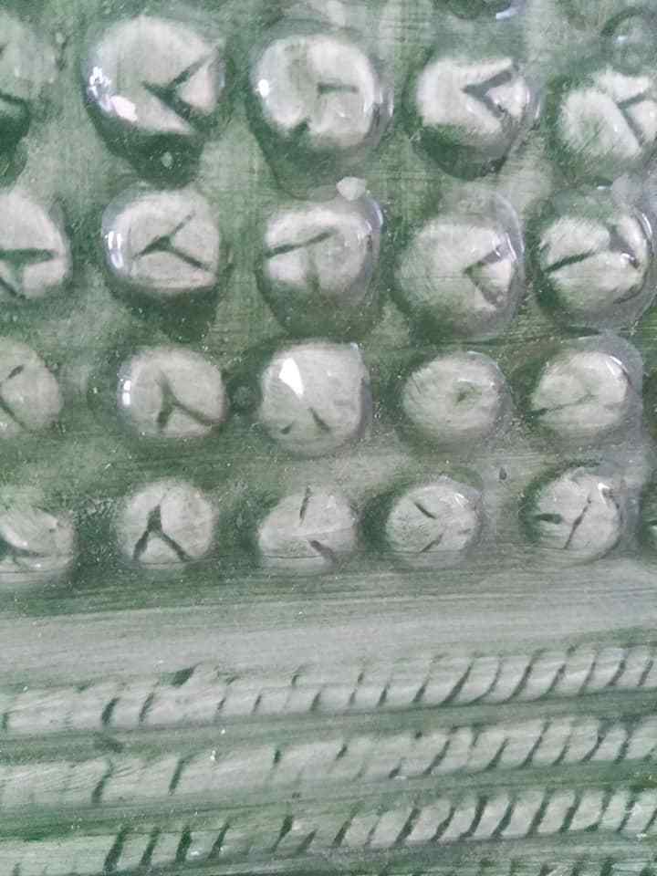 Vintage Boston Warehouse Ceramic Green Plate RAISED