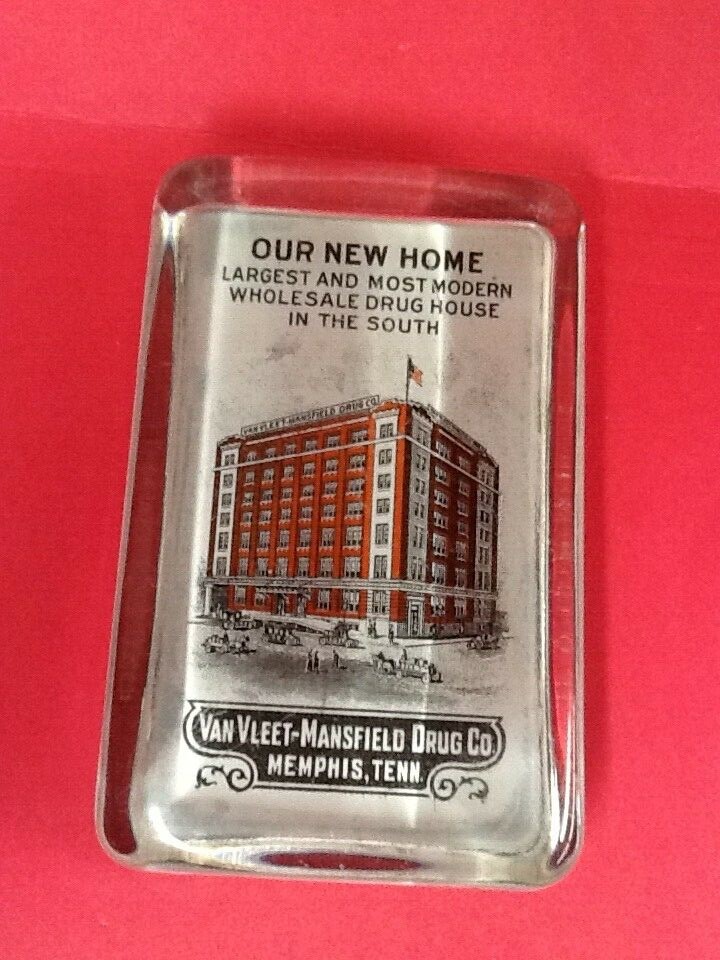 Vintage Van Vleet-Mansfield Drug Co. Memphis, Tenn. Advertising Paperweight Rare