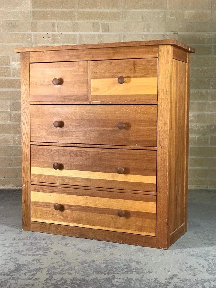 Extra Large Solid Oak Chest Of Drawers With Dovetail Joints Can