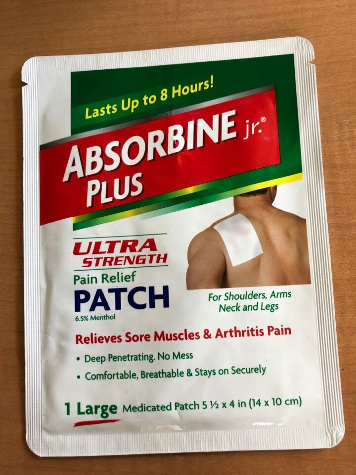 4 Lg Absorbine jr. Plus Ultra Strength Pain Relief Patch Sore Muscle Arthritis