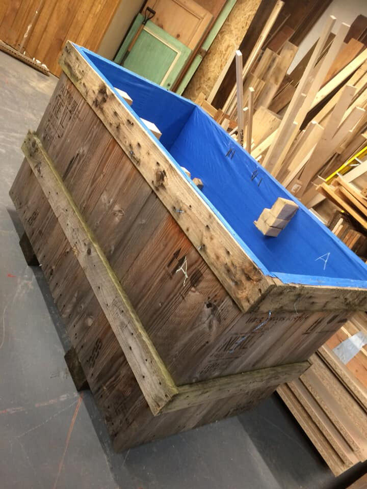 Large wooden crates perfect for planting trees in Leeds, West