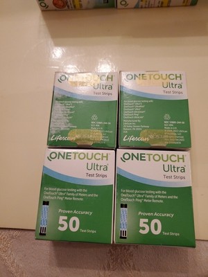 OneTouch Ultra 200 Test Strips.             4 boxes of 50- Exp 2/29/2024