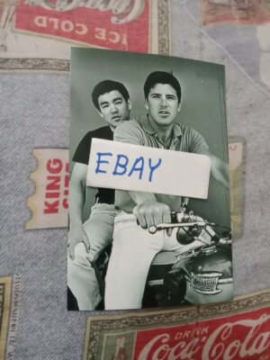 VAN WILLIAMS & BRUCE LEE, GLOSSY B&W, 4X6 PHOTO, NEW, THE GREEN HORNET TV SHOW 