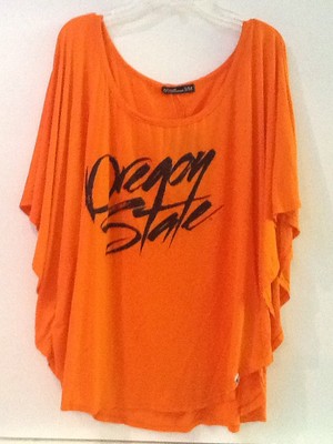 Oregon State Women's Small Orange Youth Monument Batwing Sleeve Top Shirt NWT