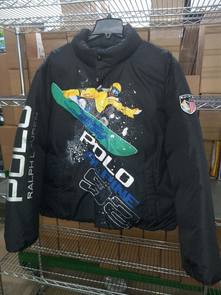 Pre-owned Polo Ralph Lauren Ralph Lauren Polo Ski Snowboarding Graphic Down Jacket Alpine 92 Black Sz Xl