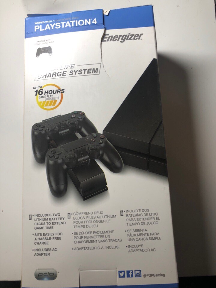 PDP Energizer Extra Life Charge System + 2X Battery Packs For PlayStation 4 PS4