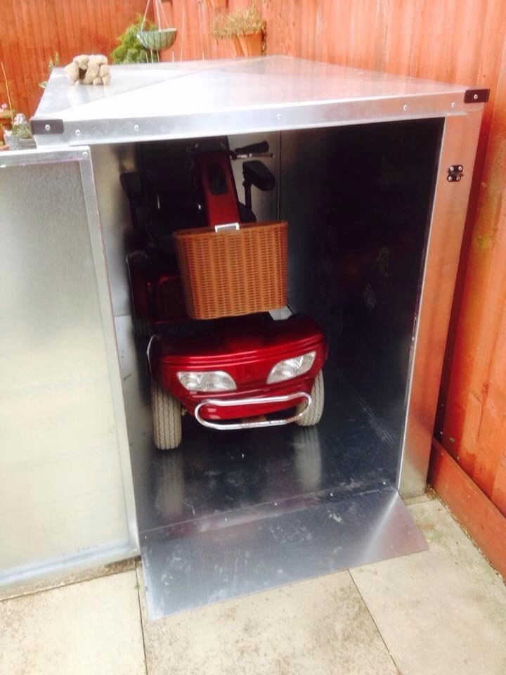 Mobility Scooter shed box made from 1.2mm galvanised steel No painting