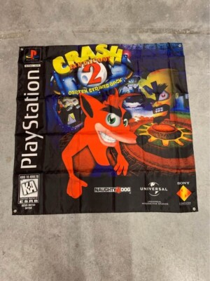 Crash Bandicoot 2 Cortex Strikes Back Custom Wall Flag Tapestry 3 x 3 Ft, PS1