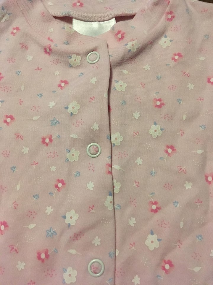 NEW 3-Baby Girl's long sleeve footed sleepers Size 6 Months