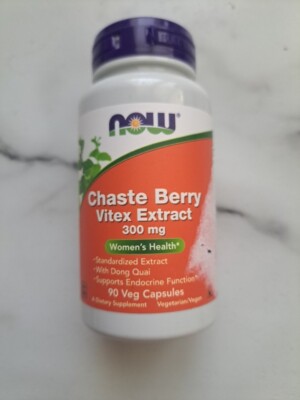Now Foods Chaste Berry Vitex Extract 300 mg 90 Veg Capsules Exp 11/2026