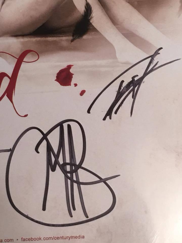 IN THIS MOMENT BAND SIGNED AUTOGRAPH 11 X 17 POSTER MARIA BRINK ALL 5 BLOOD