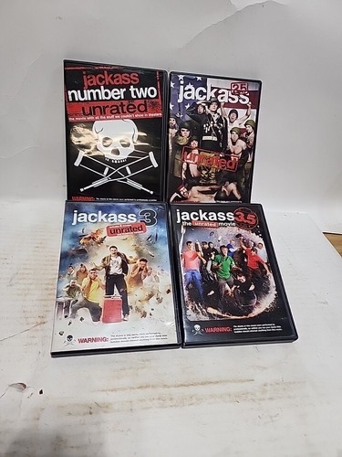 Jackass 2 2.5 3 3.5 Movies 4 DVD Lot ~ Unrated ~ Johnny
